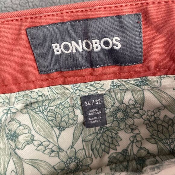 Bonobos Men's Tailored Stretch Chinos Size 34 x 32 Pink Pockets - Picture 13 of 16